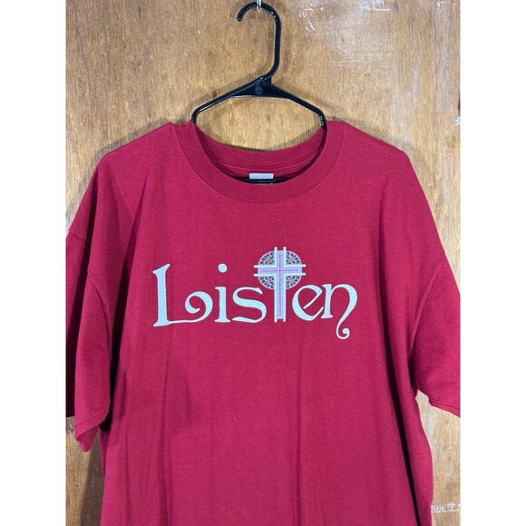 Vintage Listen God Is Calling Religious Religion Cross Shirt XXL - Picture 2 of 9